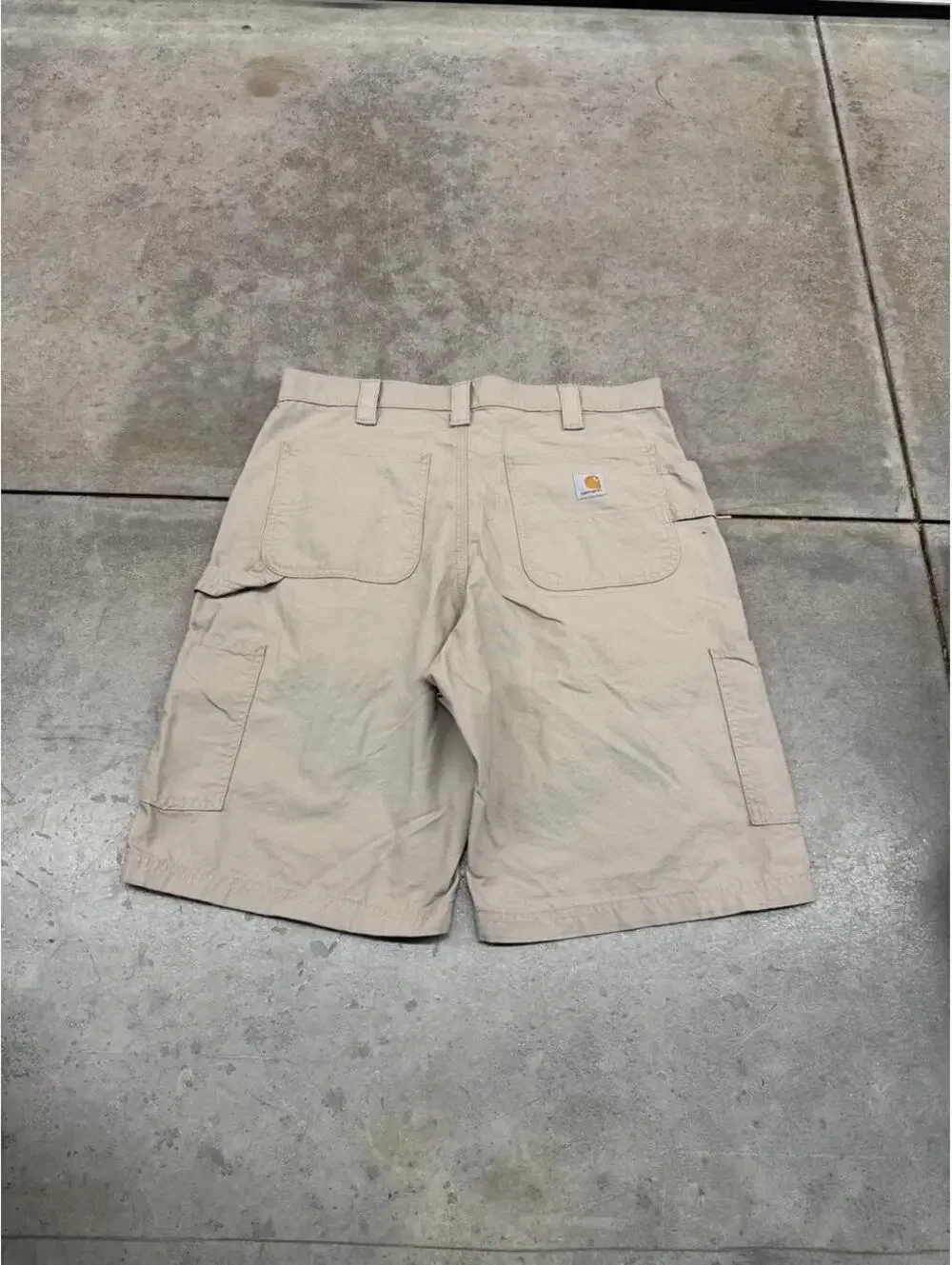 vintage carhartt beige relaxed baggy fit cargo shorts size 34